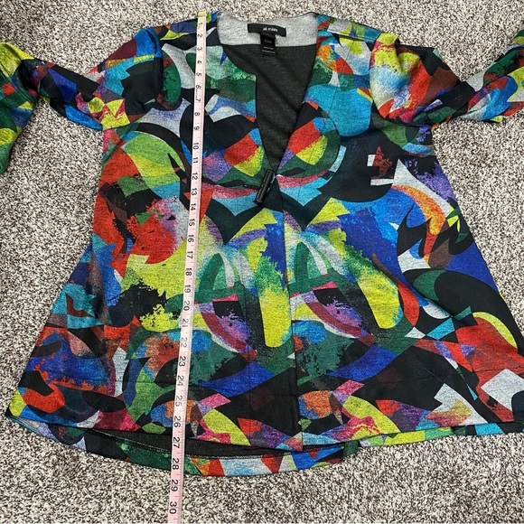 Ali Miles Abstract Art Colorful Cardigan Woman’s Size Medium - Picture 7 of 7